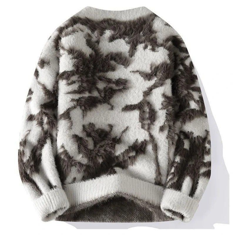 Antonio Men's Fuzzy Textured Crewneck Sweater