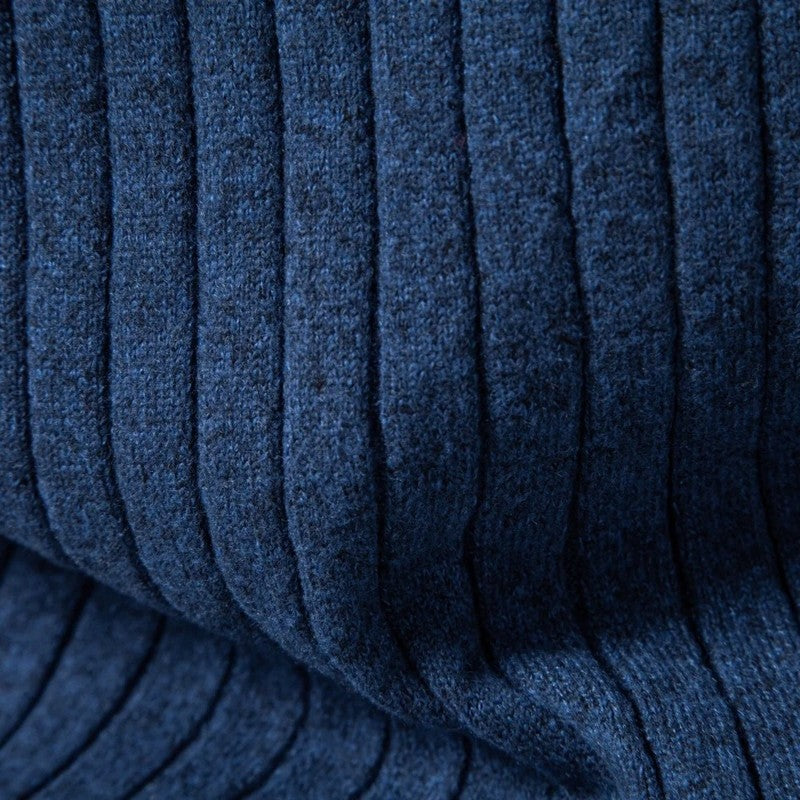 David Men's Cable Knit Polo Sweater