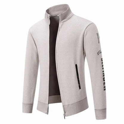 Adrian Men's Waffle Knit Zip Jacket