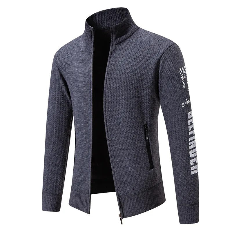 Adrian Men's Waffle Knit Zip Jacket