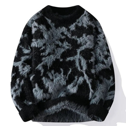 Antonio Men's Fuzzy Textured Crewneck Sweater