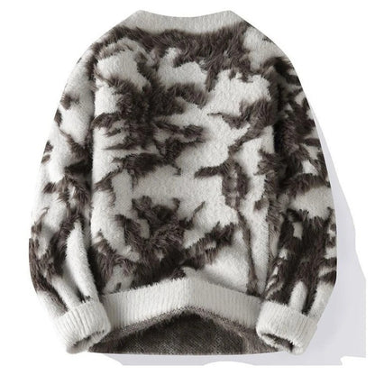 Antonio Men's Fuzzy Textured Crewneck Sweater