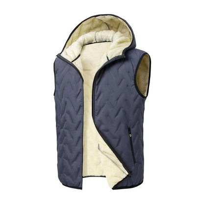 Carlo Men's Quilted Fleece Hooded Vest