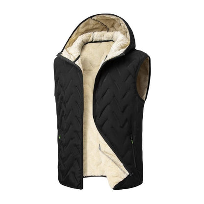 Carlo Men's Quilted Fleece Hooded Vest