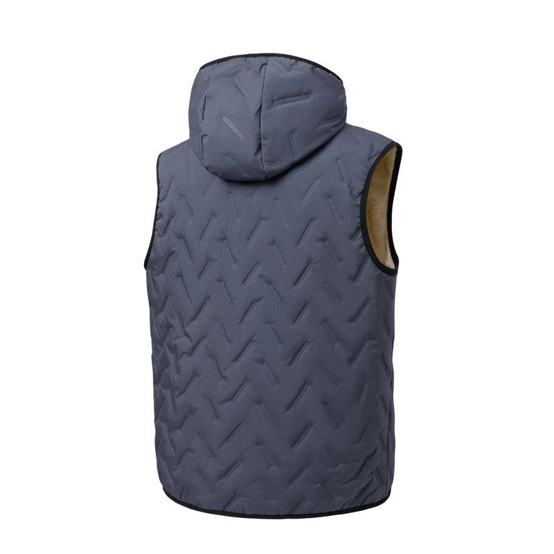 Carlo Men's Quilted Fleece Hooded Vest