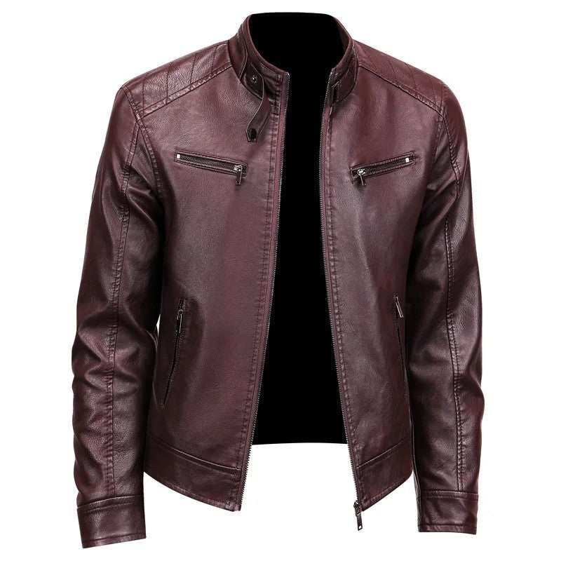 Carlos Men's Moto Zip Stand Collar Jacket
