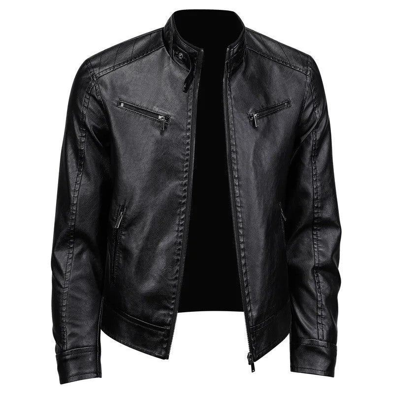 Carlos Men's Moto Zip Stand Collar Jacket