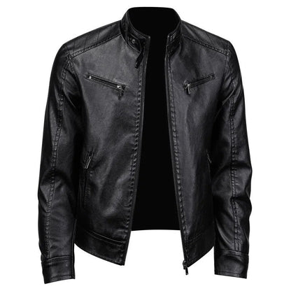Carlos Men's Moto Zip Stand Collar Jacket