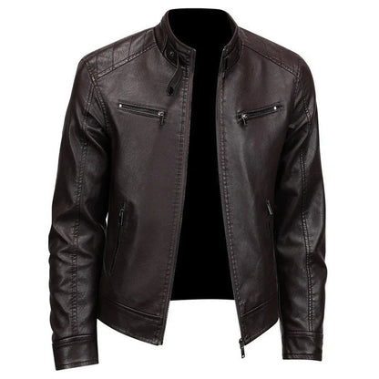 Carlos Men's Moto Zip Stand Collar Jacket