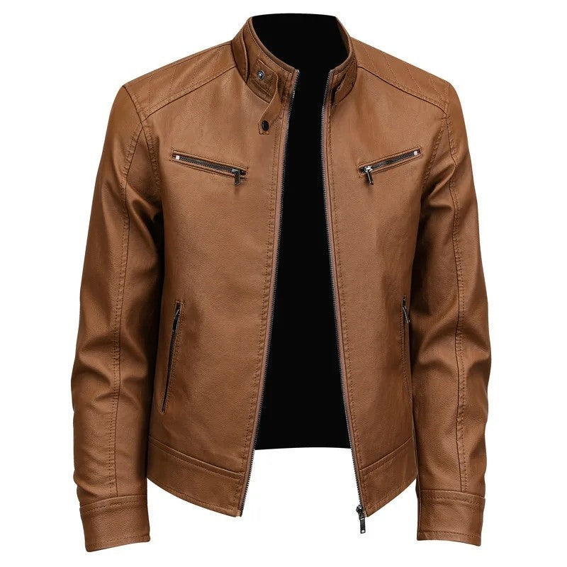 Carlos Men's Moto Zip Stand Collar Jacket