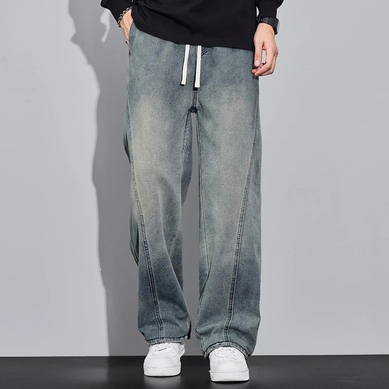 Clive Men's Relaxed Drawstring Wide-Leg Pants