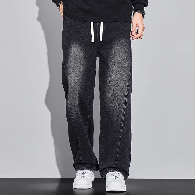 Clive Men's Relaxed Drawstring Wide-Leg Pants