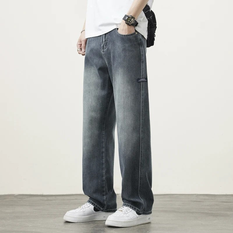 Conrad Men's Relaxed Wide-Leg Denim Pants