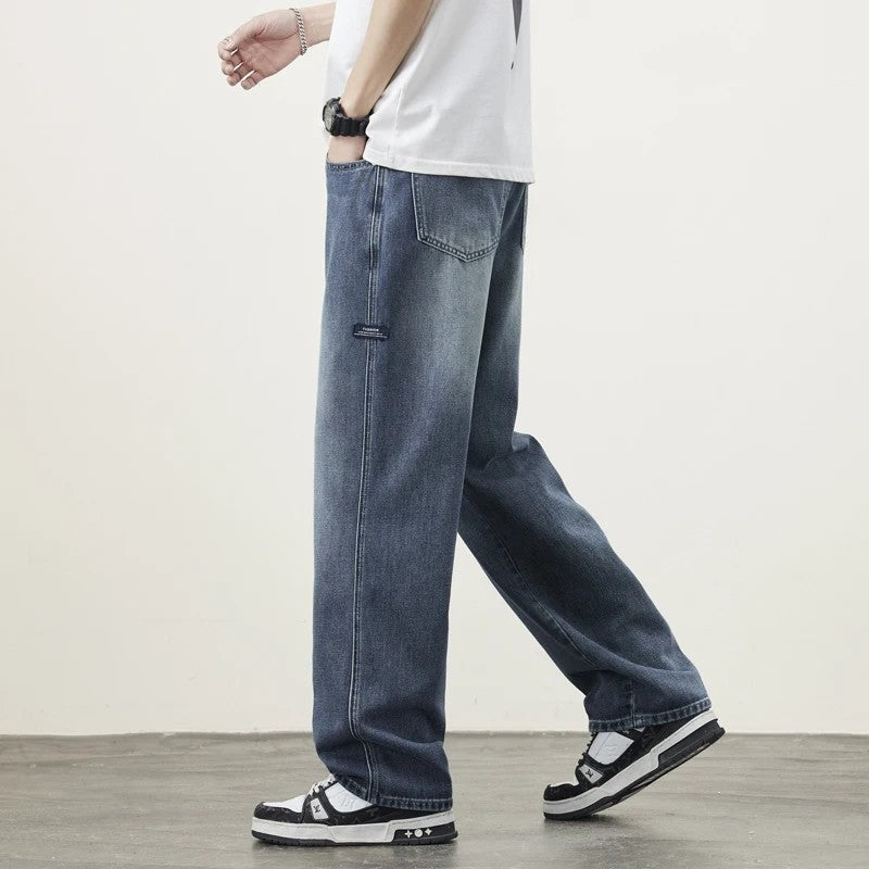 Conrad Men's Relaxed Wide-Leg Denim Pants