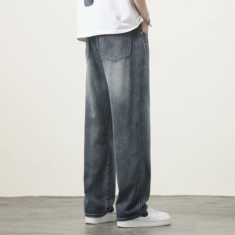 Conrad Men's Relaxed Wide-Leg Denim Pants
