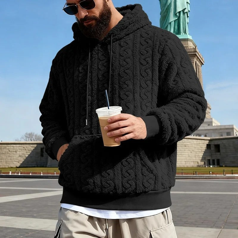 Dominic Men's Fleece Cable Knit Hoodie