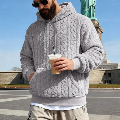 Dominic Men's Fleece Cable Knit Hoodie