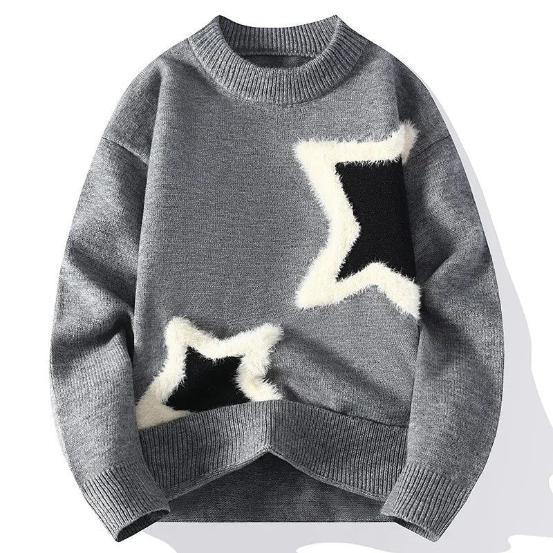 Erik Men's Fuzzy Star Knit Sweater