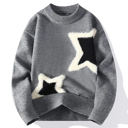 Erik Men's Fuzzy Star Knit Sweater