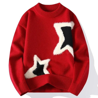 Erik Men's Fuzzy Star Knit Sweater