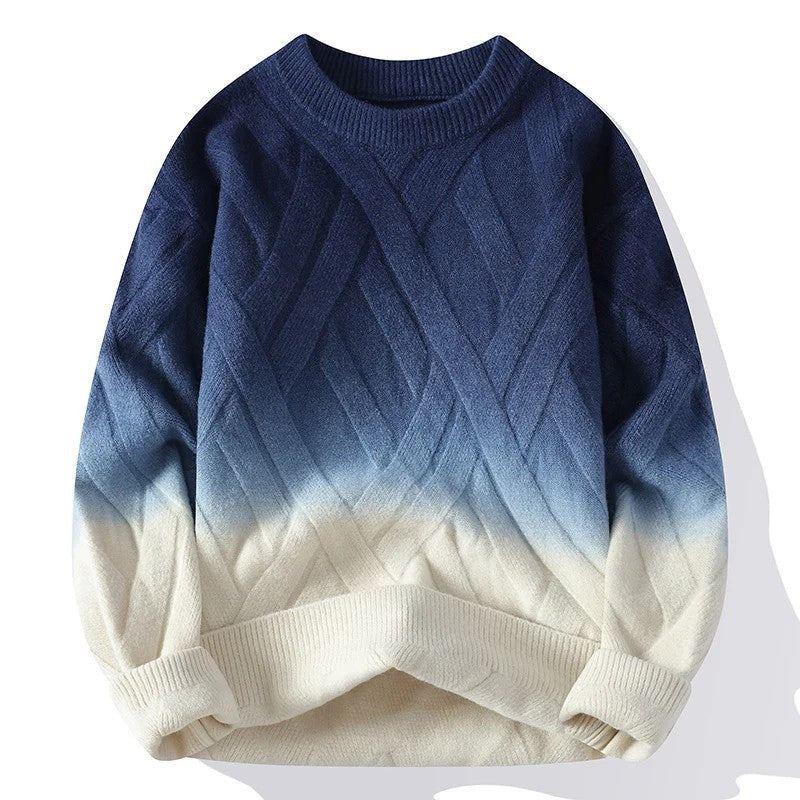 Ethan Men's Gradient Cable Knit Sweater