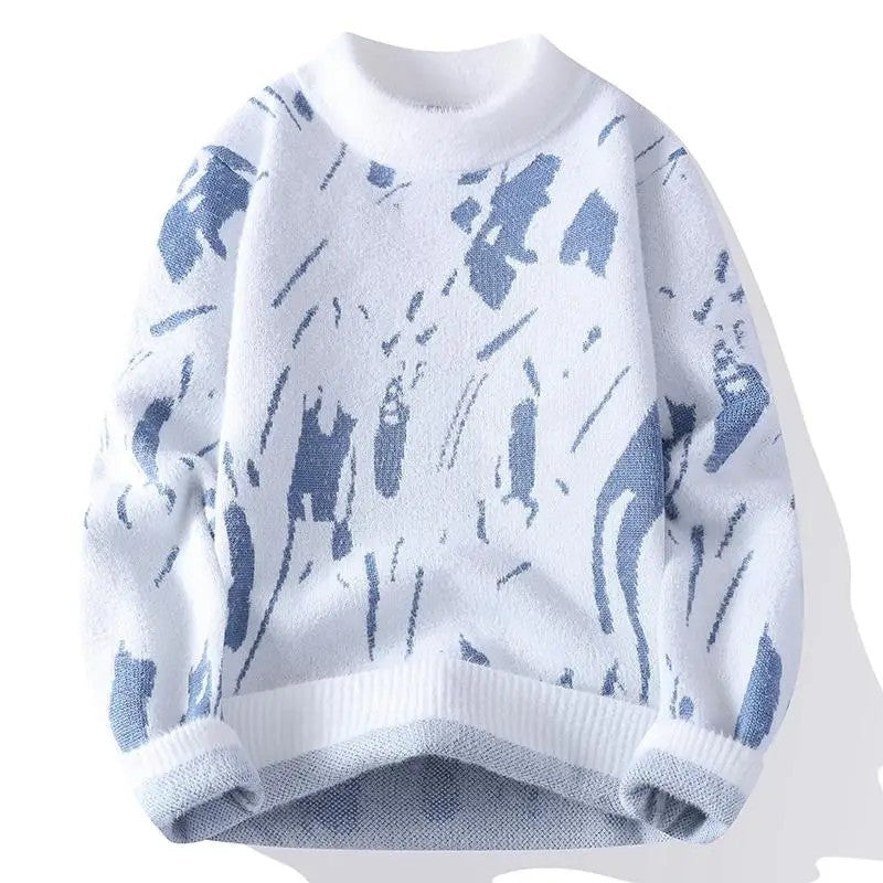 Frank Men's Abstract Knit Crewneck Sweater