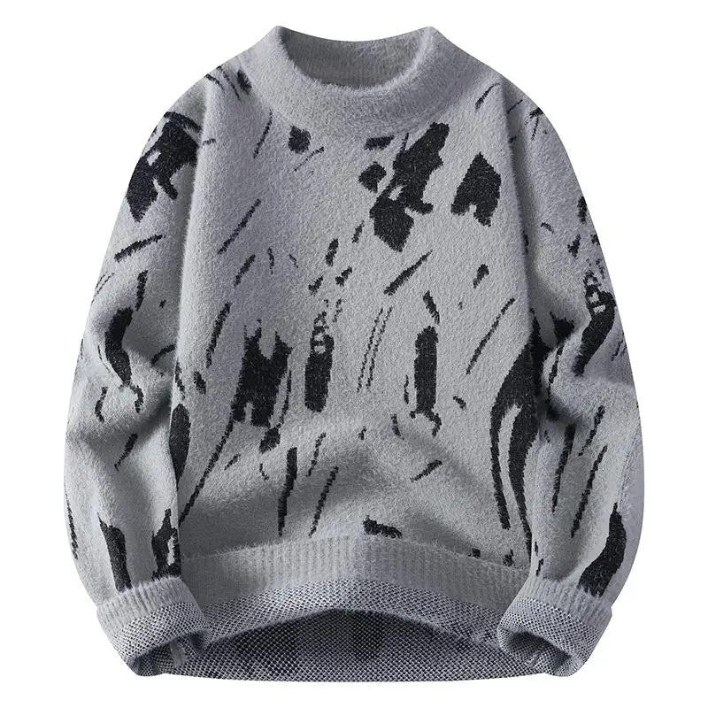 Frank Men's Abstract Knit Crewneck Sweater