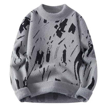 Frank Men's Abstract Knit Crewneck Sweater
