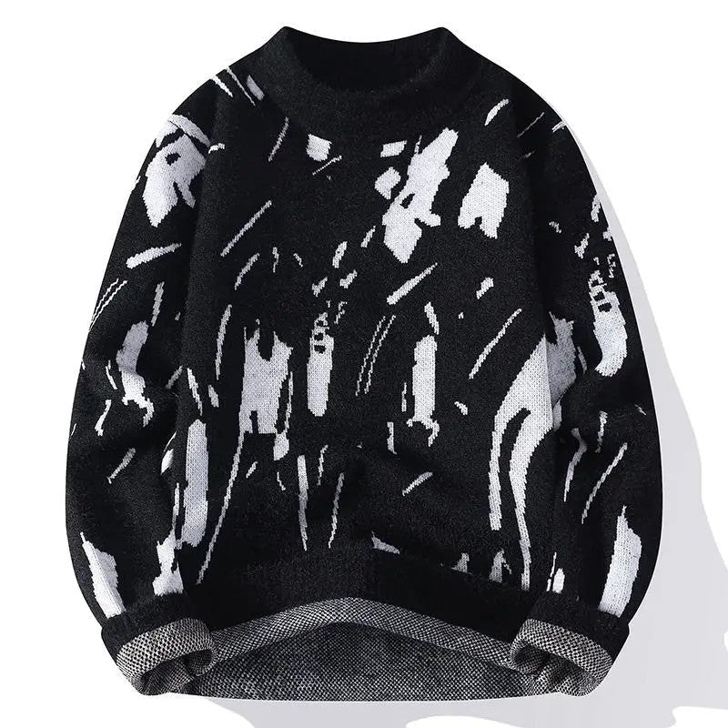 Frank Men's Abstract Knit Crewneck Sweater