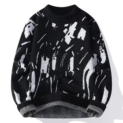 Frank Men's Abstract Knit Crewneck Sweater