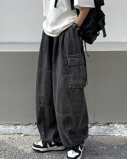 Henrik Men's Relaxed Wide-Leg Cargo Pants