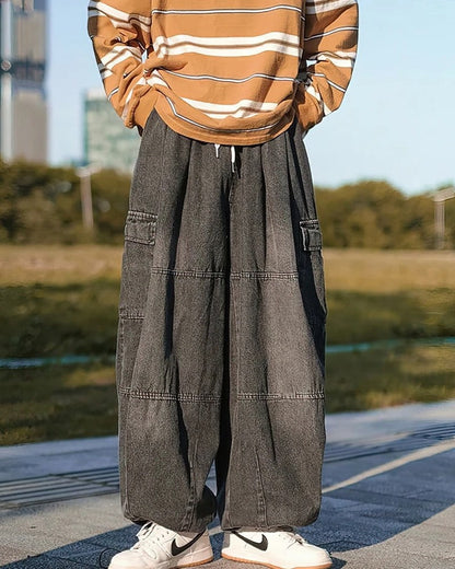 Henrik Men's Relaxed Wide-Leg Cargo Pants