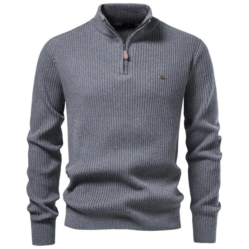 Henry Men's Ribbed Half-Zip Knit Sweater