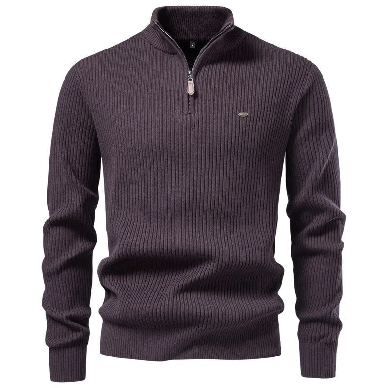 Henry Men's Ribbed Half-Zip Knit Sweater