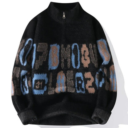 Jack Men's Fuzzy Jacquard Half-Zip Sweater