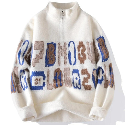 Jack Men's Fuzzy Jacquard Half-Zip Sweater