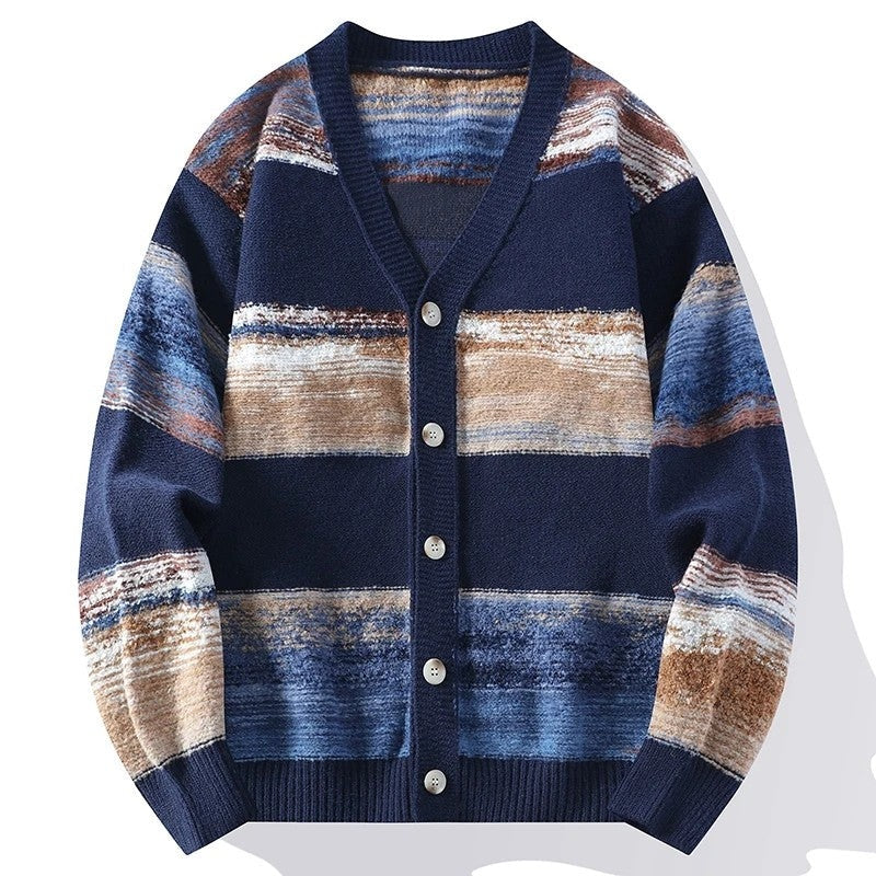 Jonas Men's Relaxed Stripe Knit Cardigan