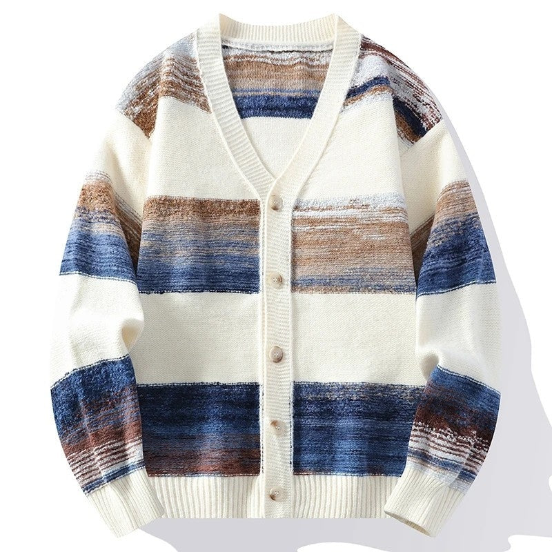 Jonas Men's Relaxed Stripe Knit Cardigan