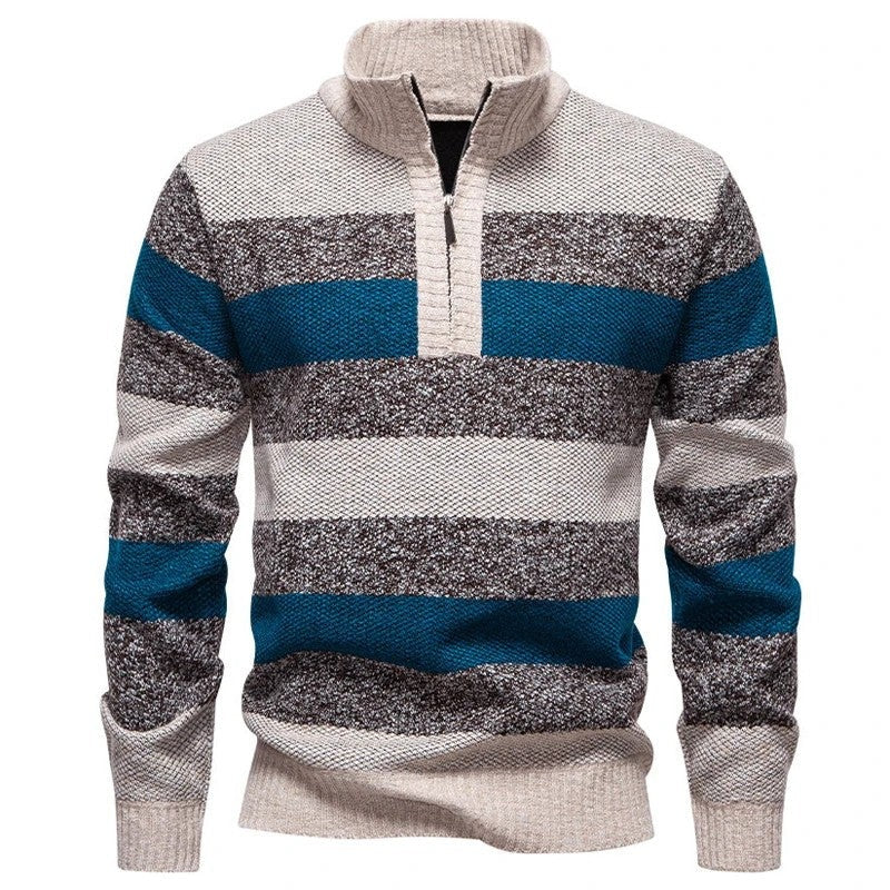 Jonathan Men's Striped Half-Zip Knit Sweater