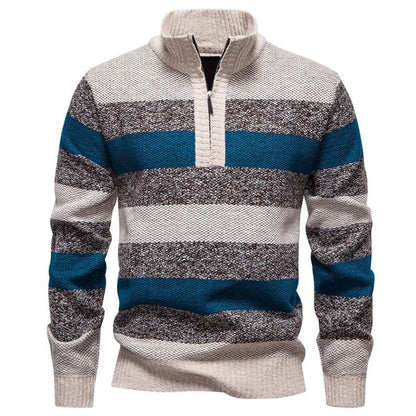 Jonathan Men's Striped Half-Zip Knit Sweater