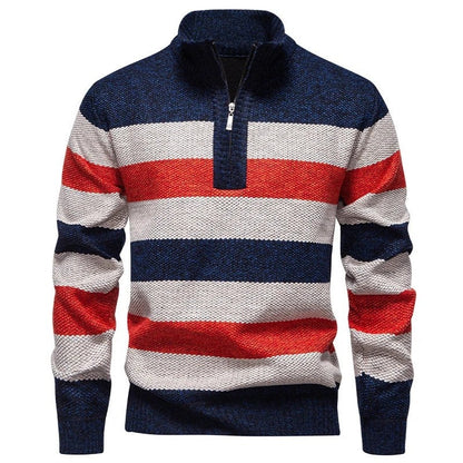 Jonathan Men's Striped Half-Zip Knit Sweater