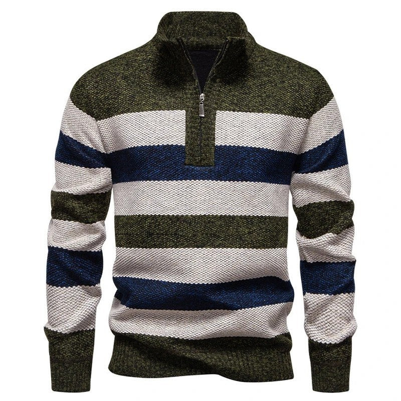 Jonathan Men's Striped Half-Zip Knit Sweater