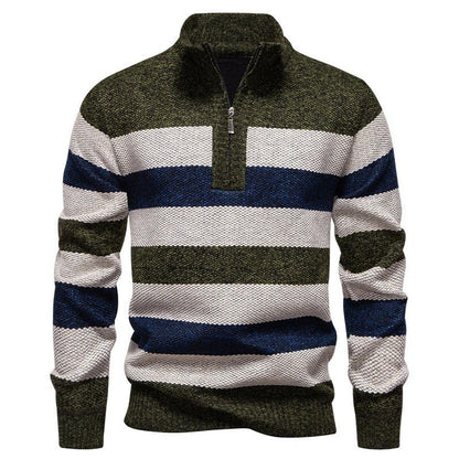 Jonathan Men's Striped Half-Zip Knit Sweater
