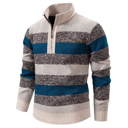 Jonathan Men's Striped Half-Zip Knit Sweater