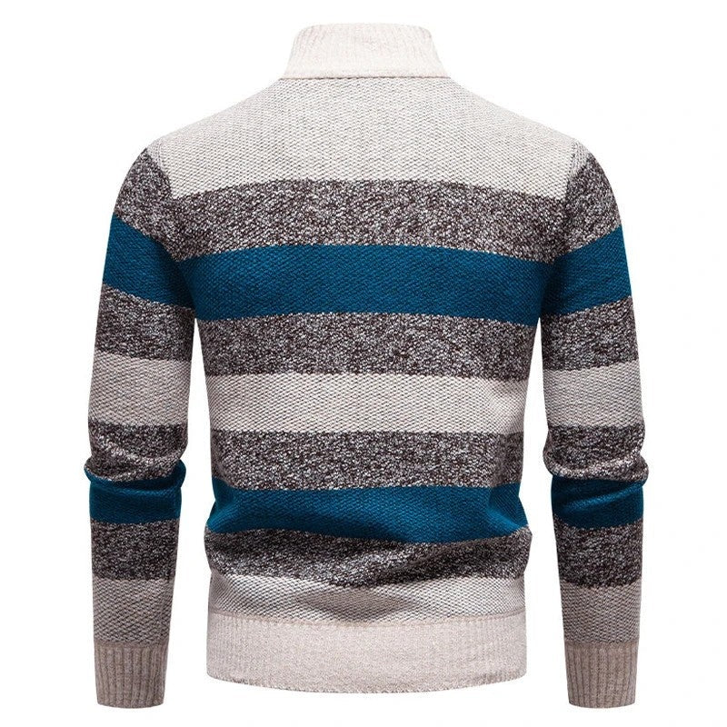 Jonathan Men's Striped Half-Zip Knit Sweater