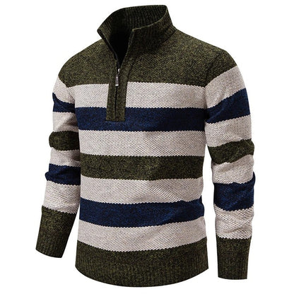 Jonathan Men's Striped Half-Zip Knit Sweater