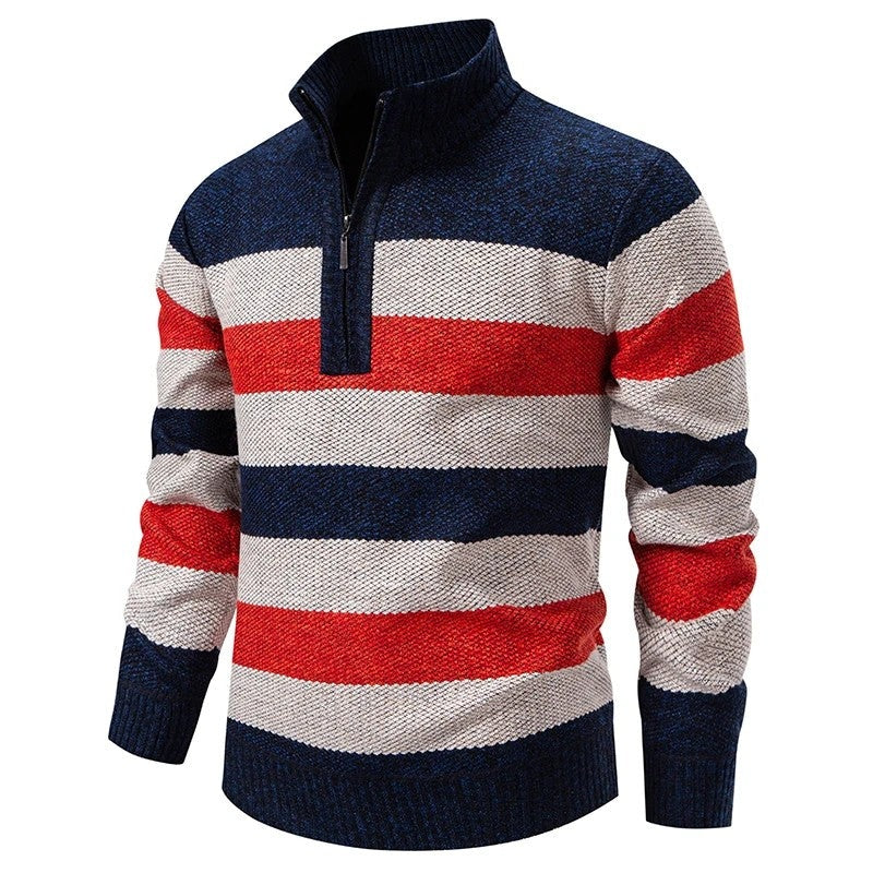 Jonathan Men's Striped Half-Zip Knit Sweater