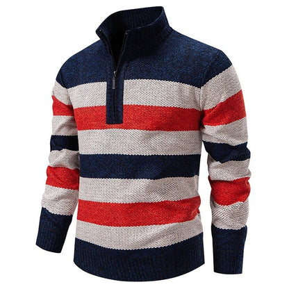 Jonathan Men's Striped Half-Zip Knit Sweater