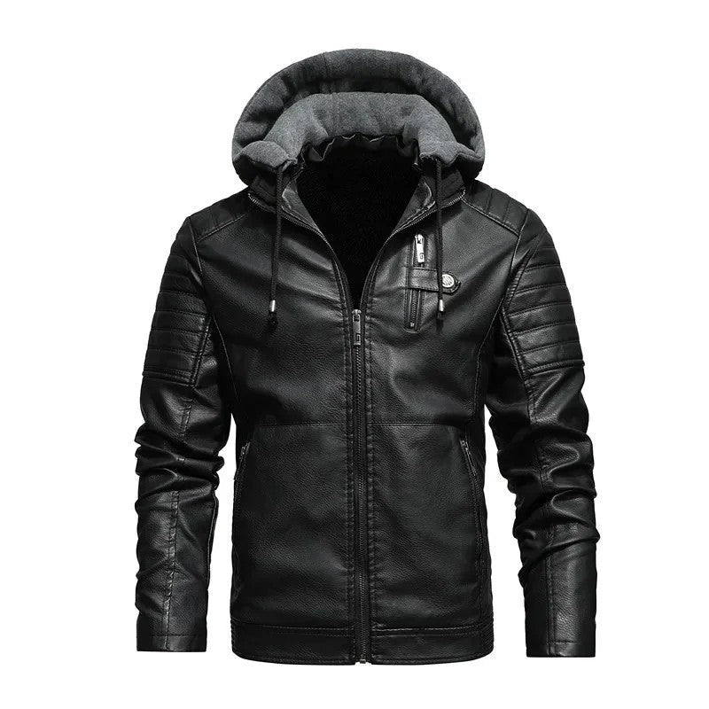 Luke Men's Hooded Moto Zip Jacket