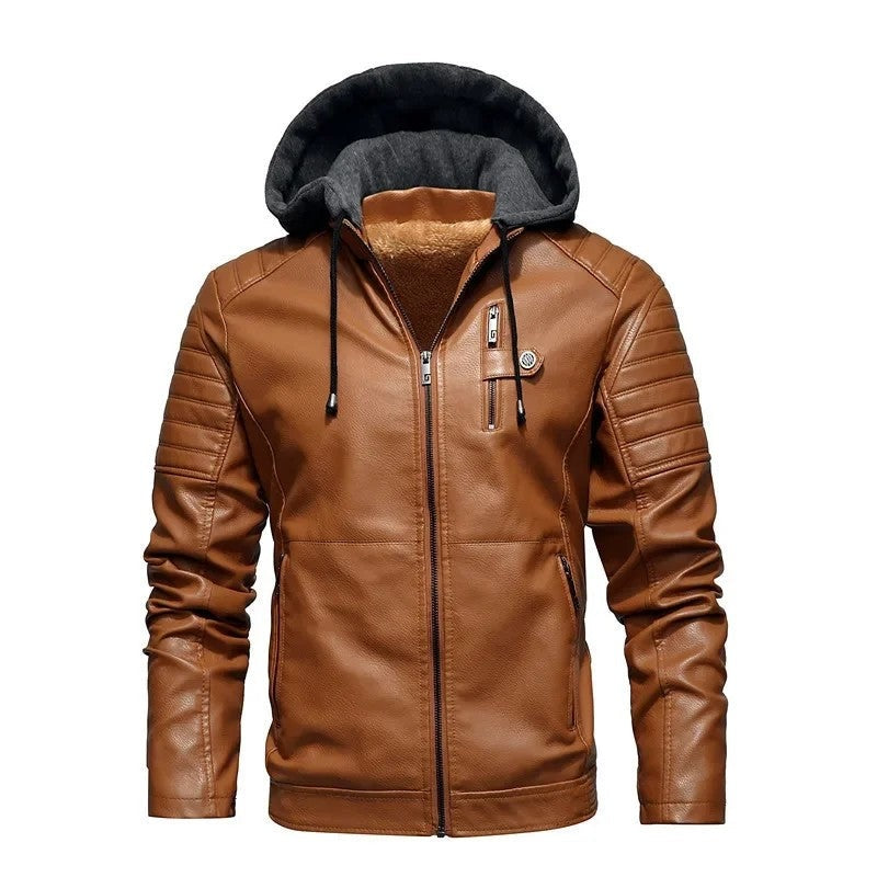 Luke Men's Hooded Moto Zip Jacket